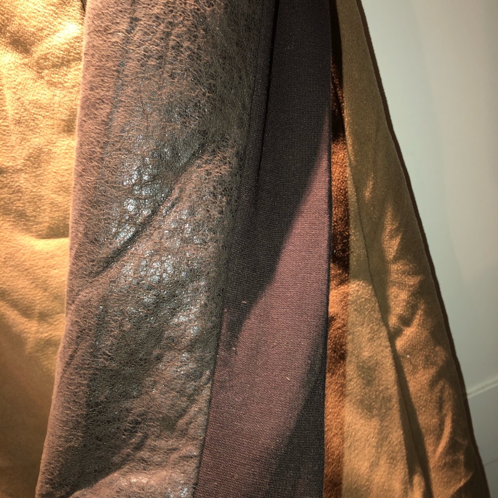 BCBG Max Azria camel coat leather sleeves S - Picture 6 of 7